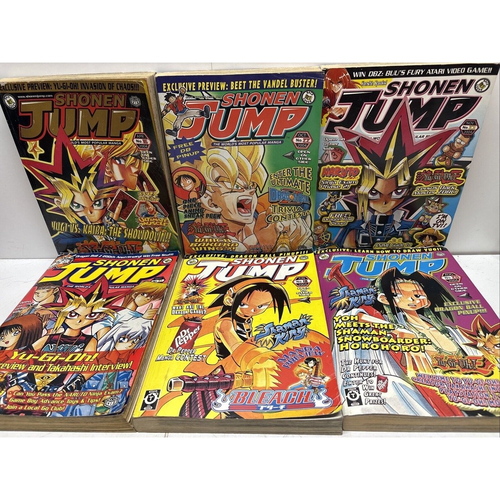 Vintage Lot of 6 Shonen Jump Magazines 2004 Manga Anime NO CARDS‎